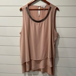 Beaded Neckline Dress Tank Top. 1084